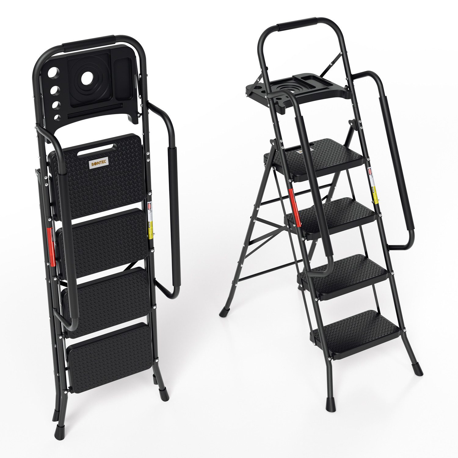 Clanmacy Trittleiter klappbar Trittleiter klappleiter 4 Stufen klappbar Haushaltsleiter