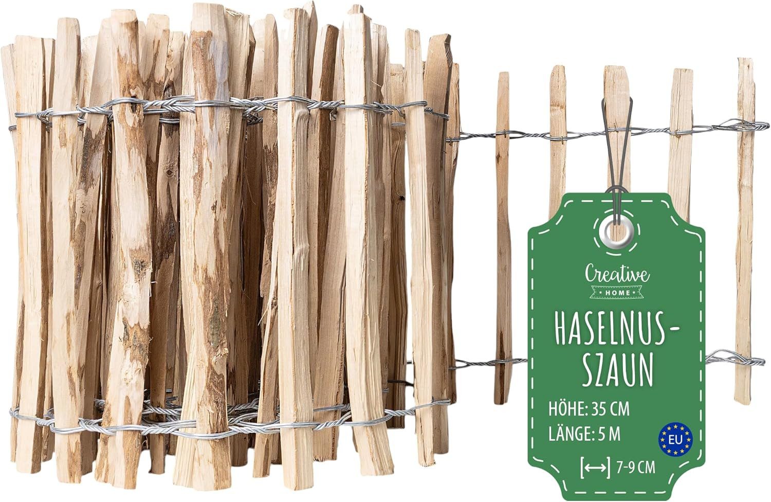 Creative Home Zaun Staketenzaun Haselnusszaun, Lattenabstand 7-9 cm, Garten günstig online kaufen