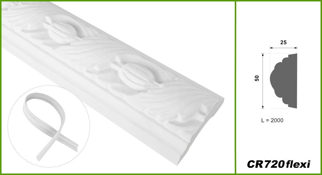 Hexim Stuckleiste CR720 flexi, 10 Meter günstig online kaufen
