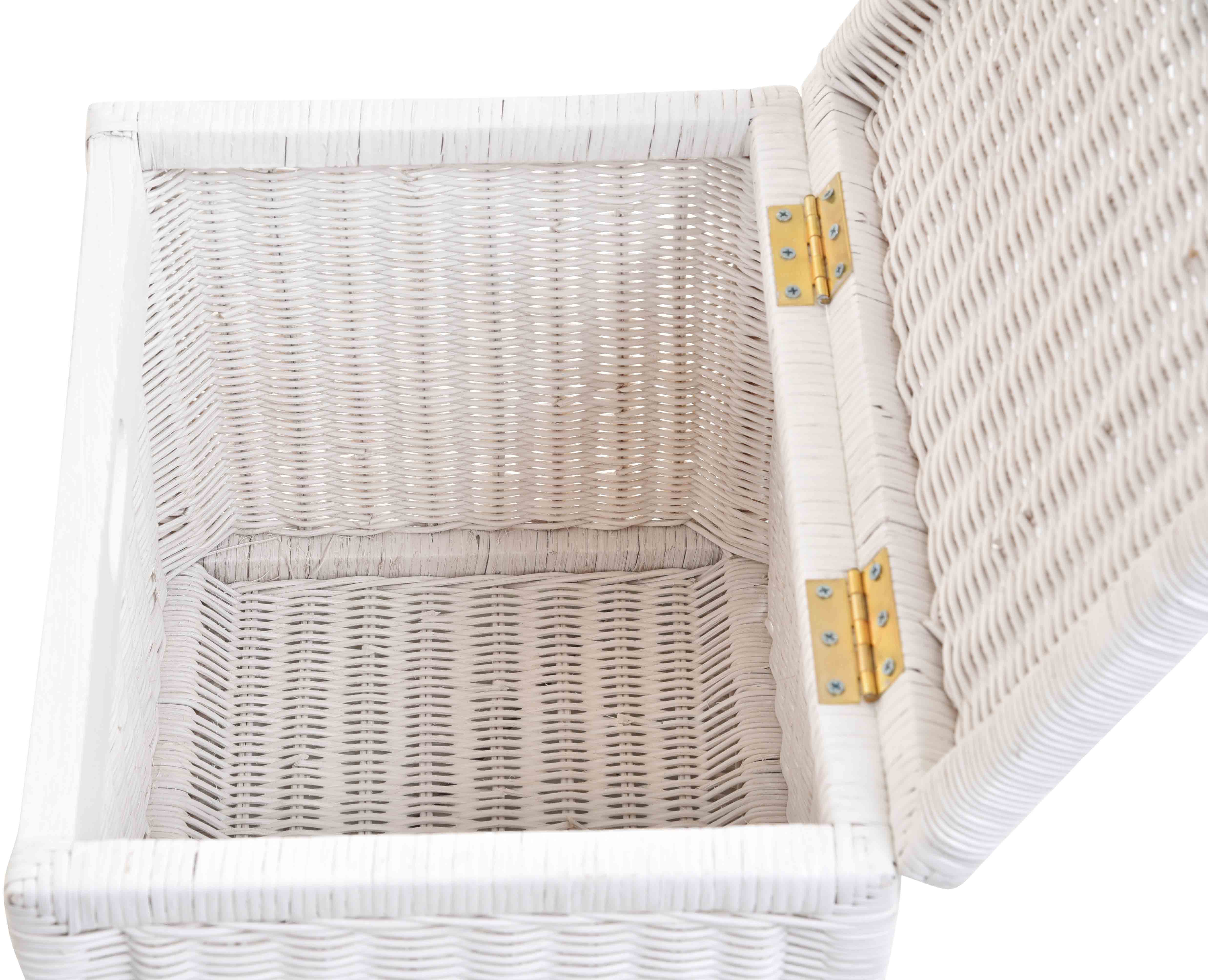 Krines Home Aufbewahrungskorb Hoher Korb mit Deckel Rattan geflochten Regalkorb Aufbewahrungsbox, Mit Inlett