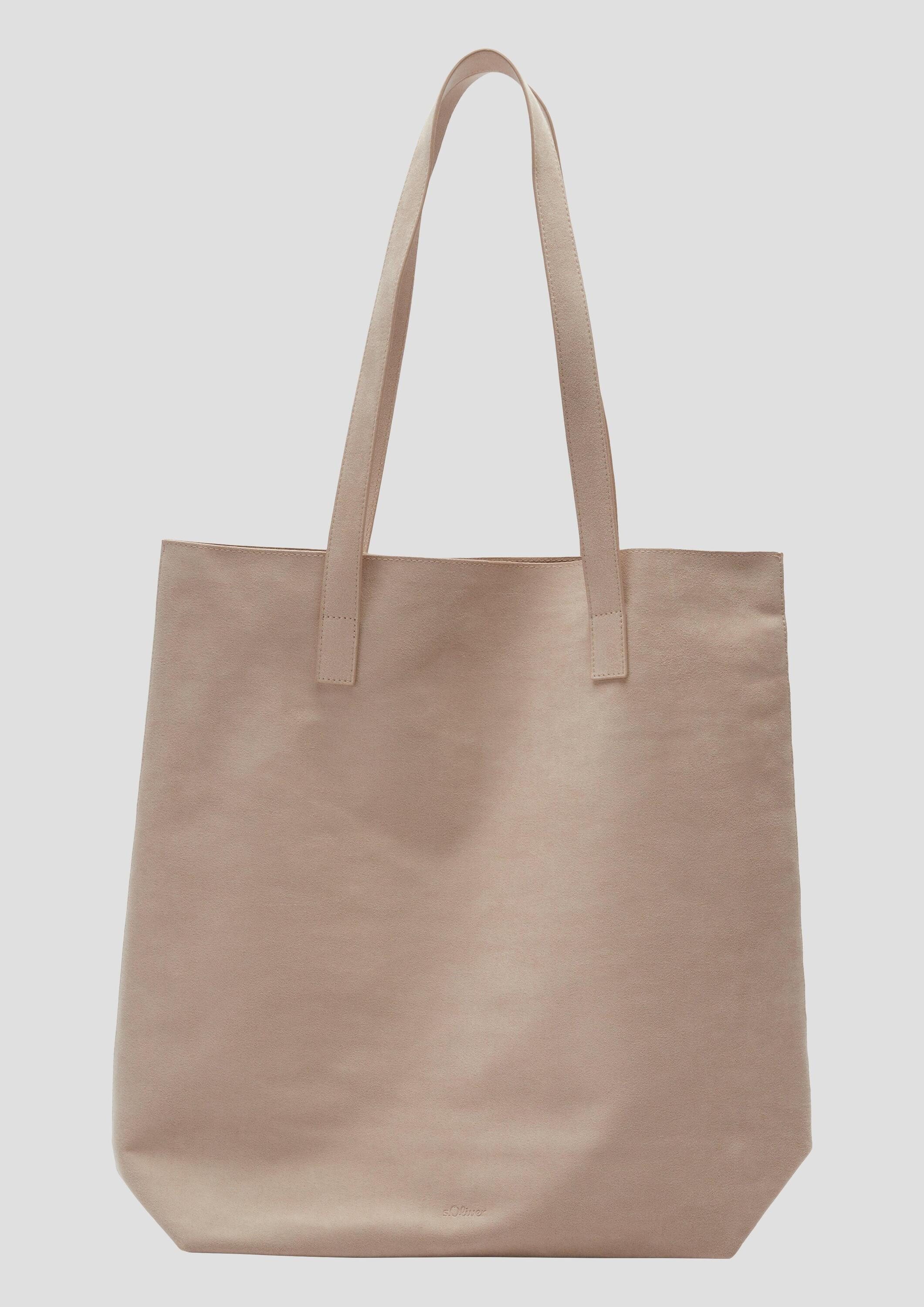 s.Oliver Schultertasche Tasche, Tote-Bag in Wildleder-Optik
