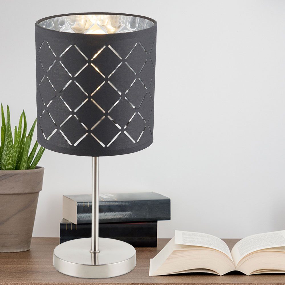 etc-shop Tischleuchte, Stoff Tisch Lampe Schalter Lese Strahler