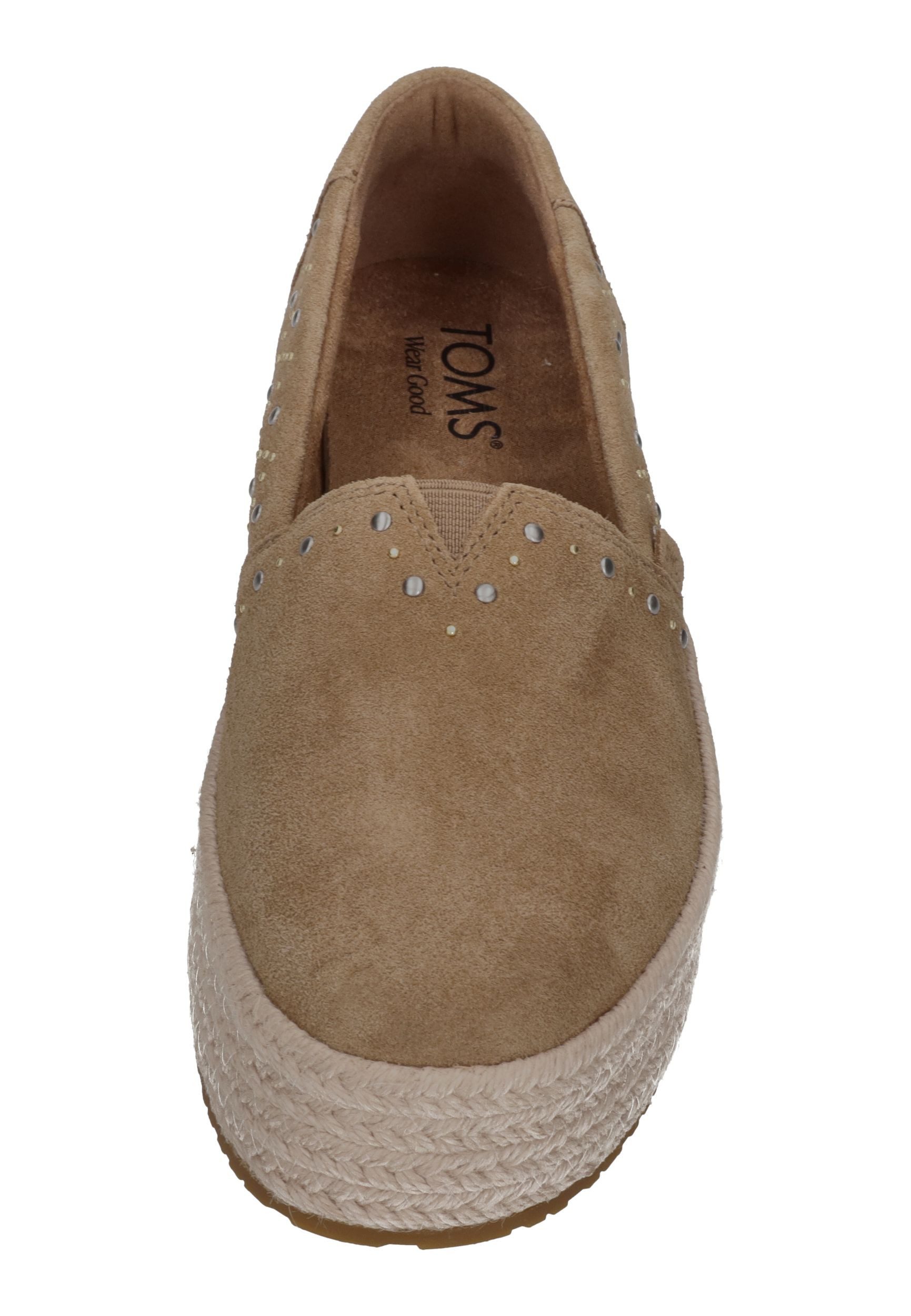 TOMS VALENCIA Espadrille Toffee Suede Studs