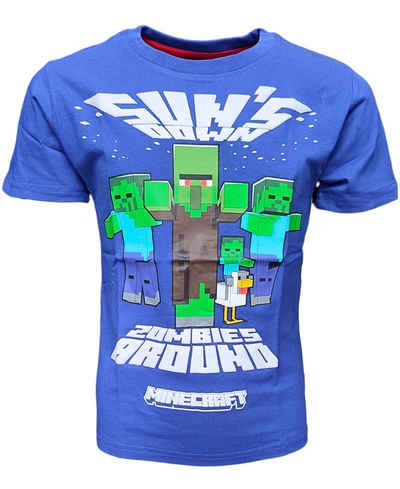 Minecraft T-Shirt Creeper Jungen Kurzarmshirt aus Baumwolle Gr. 116 - 152 cm