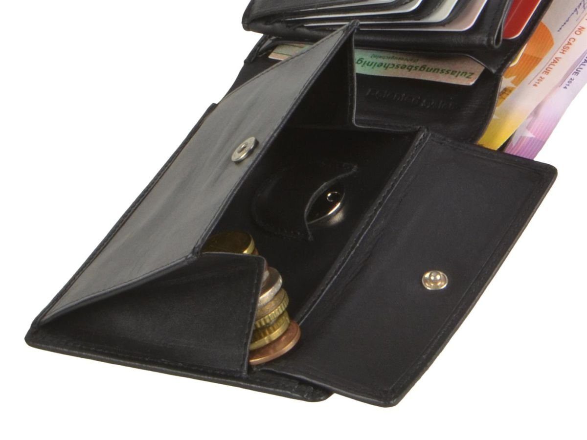 Esquire Geldbörse Harry, Herrenbörse, Leder, RFID, Portemonnaie, schwarz 16 Geldbeutel, Kartenfächer