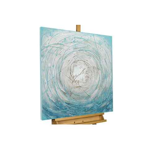 KUNSTLOFT Gemälde Stürme aus Eis 80x80 cm, Leinwandbild 100% HANDGEMALT Wandbild Wohnzimmer
