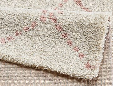 Teppich Hochflor Teppich Hash creme rosa, MINT RUGS, rechteckig, Höhe: 35 mm