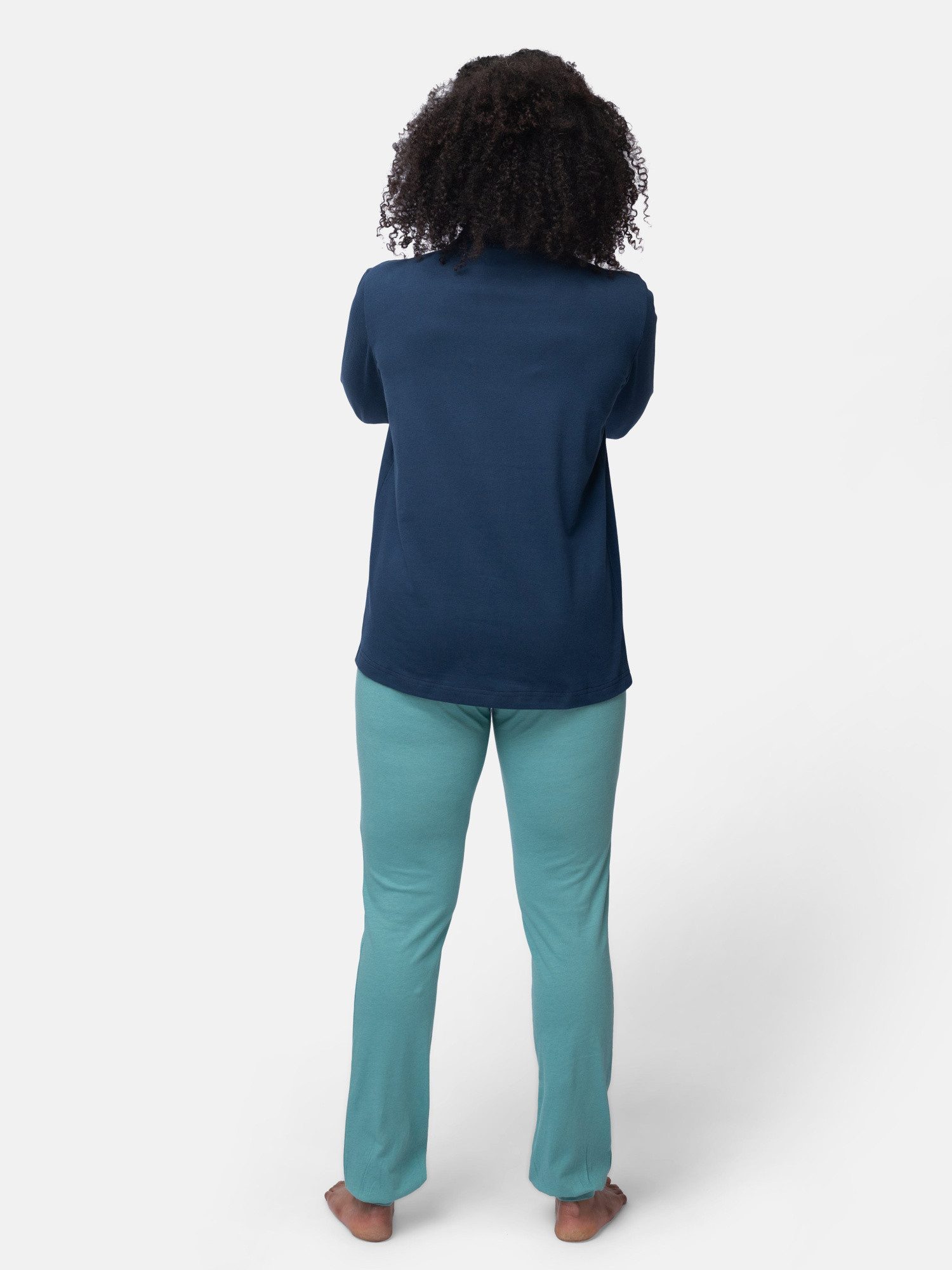greenjama Pyjamaoberteil mit Polokragen, GOTS zertifiziert