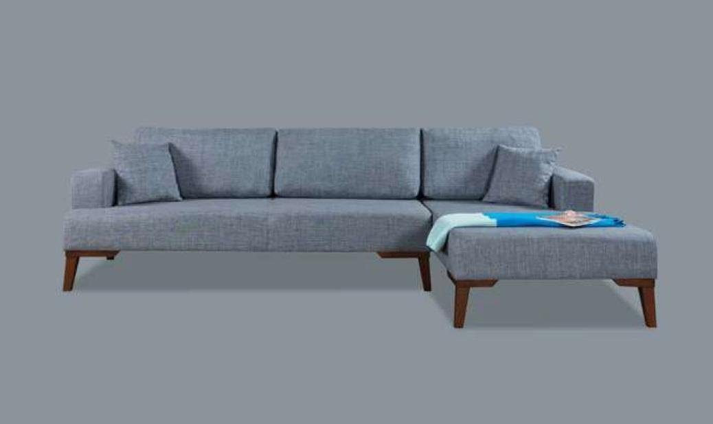 Textile Sofas Polsterung JVmoebel Ecksofa Moderne Neu Couch Grau Design Sofa Ecksofa