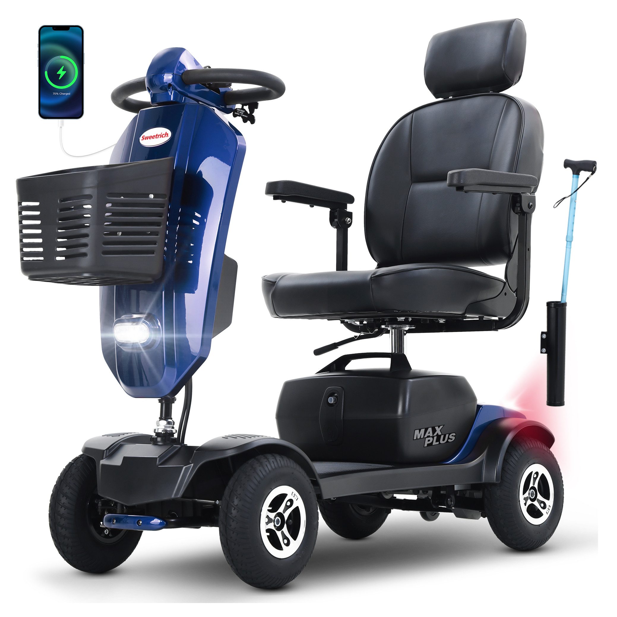 Elektromobil Seniorenmobil Rollstuhl Elektrisch Faltbar 300W-Motor 25km Reichweite