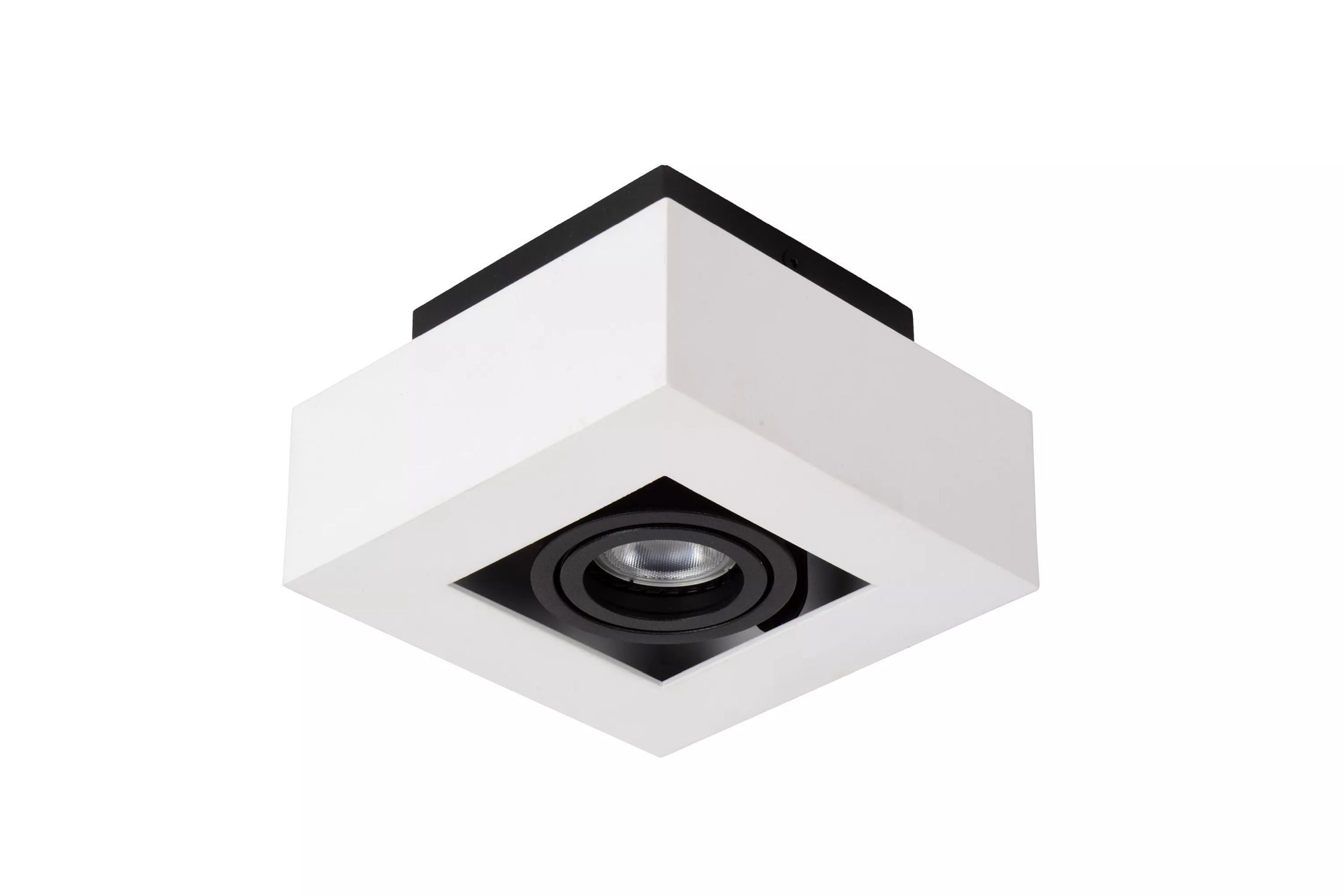 Licht-Erlebnisse Deckenstrahler PLYVO, Aluminium GU10 verstellbar 14 cm breit Schwarz Weiß eckig 320 lm