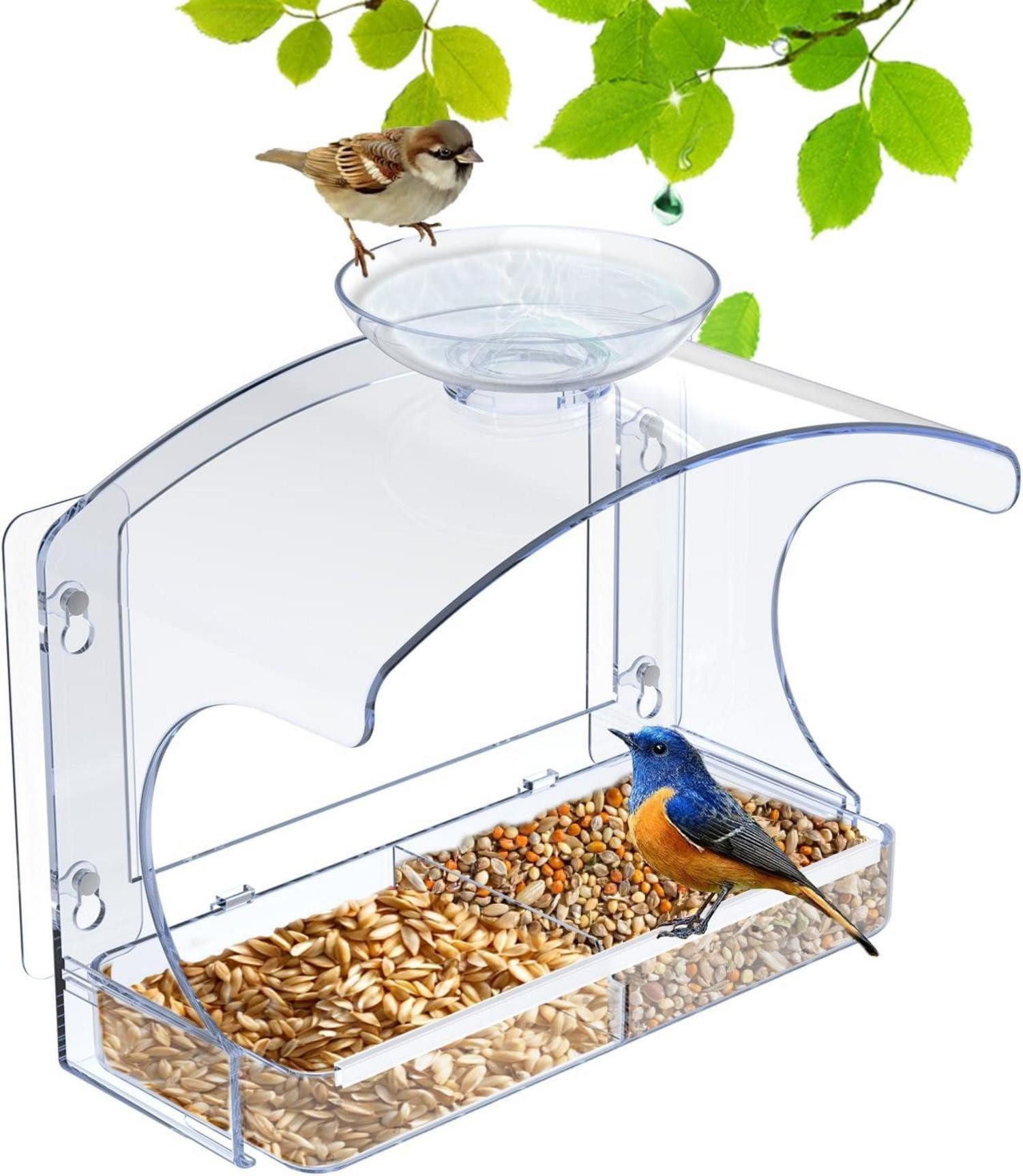 LuxusKollektion Vogelhaus Transparentes Fenster-Vogelfutterhaus mit