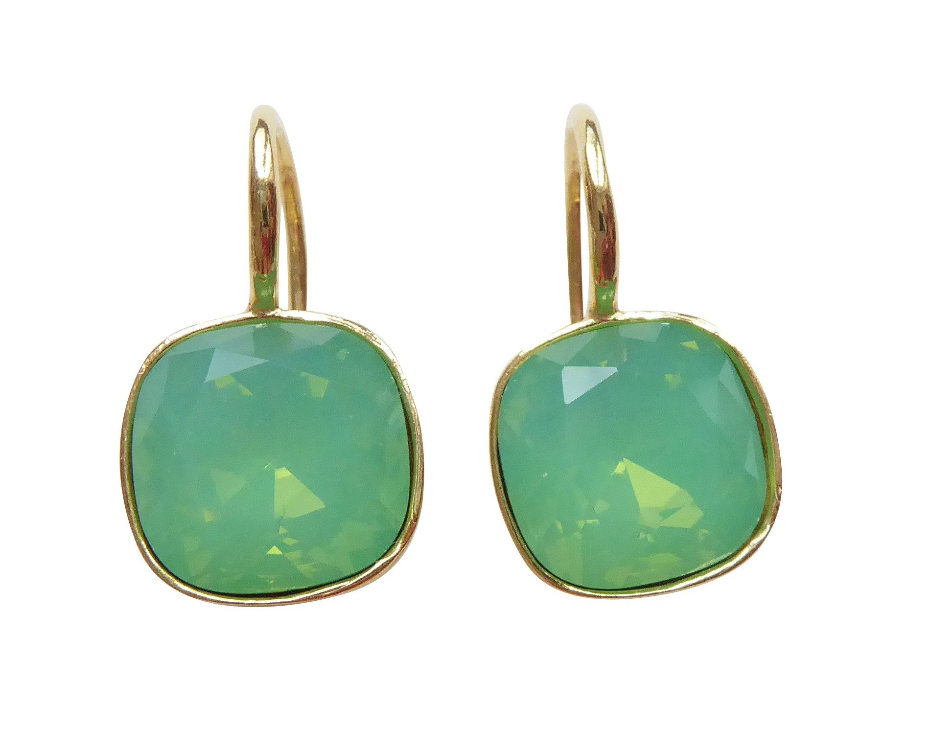 Paar Ohrhänger Rita lagune gold-platt. Mode-Farbe stilvoll