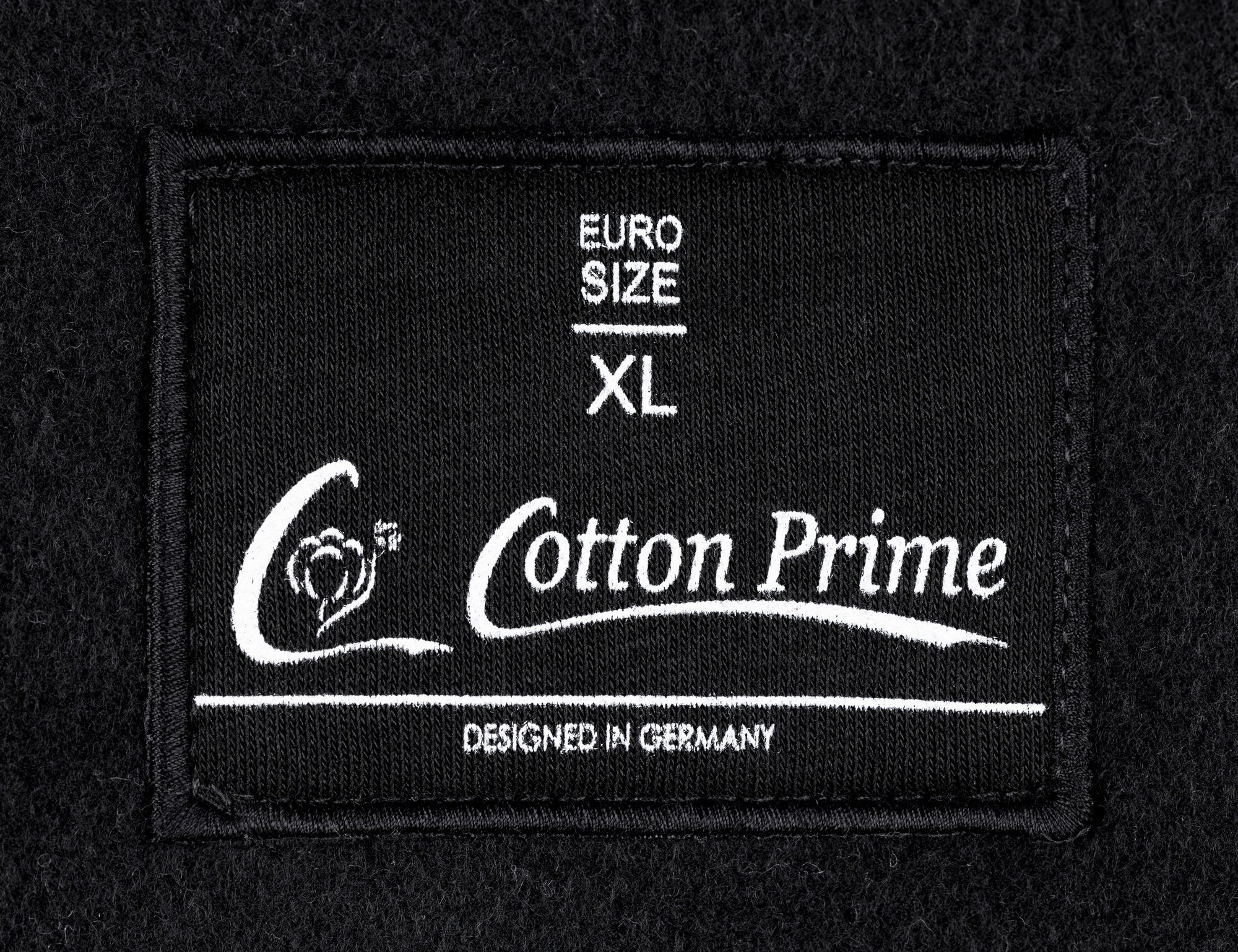 Cotton Prime® Urlaub - & mit Hoodie Innenfleece Meer Time schwarz weichem Surf