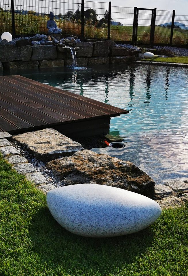 TRANGO LED Gartenleuchte, 6040GB IP65 LED OvalStein
