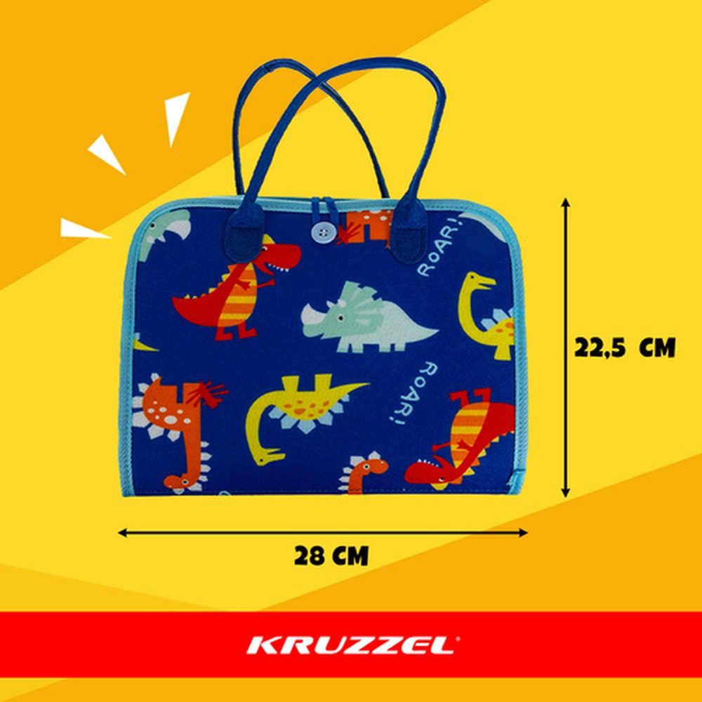 KRUZZEL Motorikbrett Manipulatives Montessori-Brettspielzeug, (Spar-Set, 1-tlg), Buntes Dinosaurier-Motiv, robuste Verarbeitung und sichere Materialien