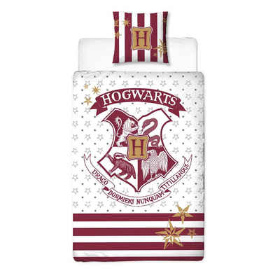 Bettwäsche Harry Potter 135x200 + 80x80 cm, 100 % Baumwolle, MTOnlinehandel, Renforcé, 2 teilig, Kinderbettwäsche für alle Hogwarts Fans