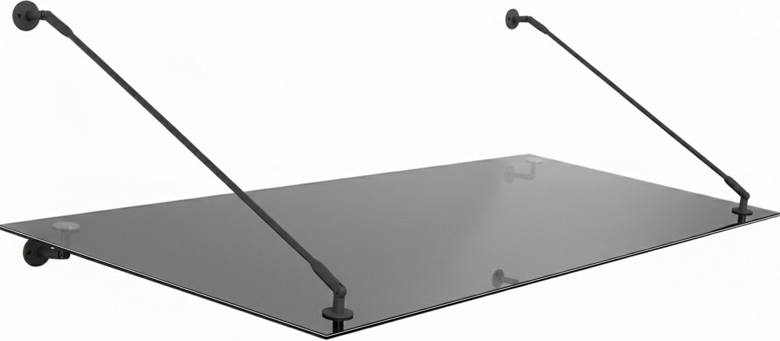 Glaszentrum Hagen Vordach Glaszentrum Hagen 120x90 cm Glasvordach Grau BK-STB
