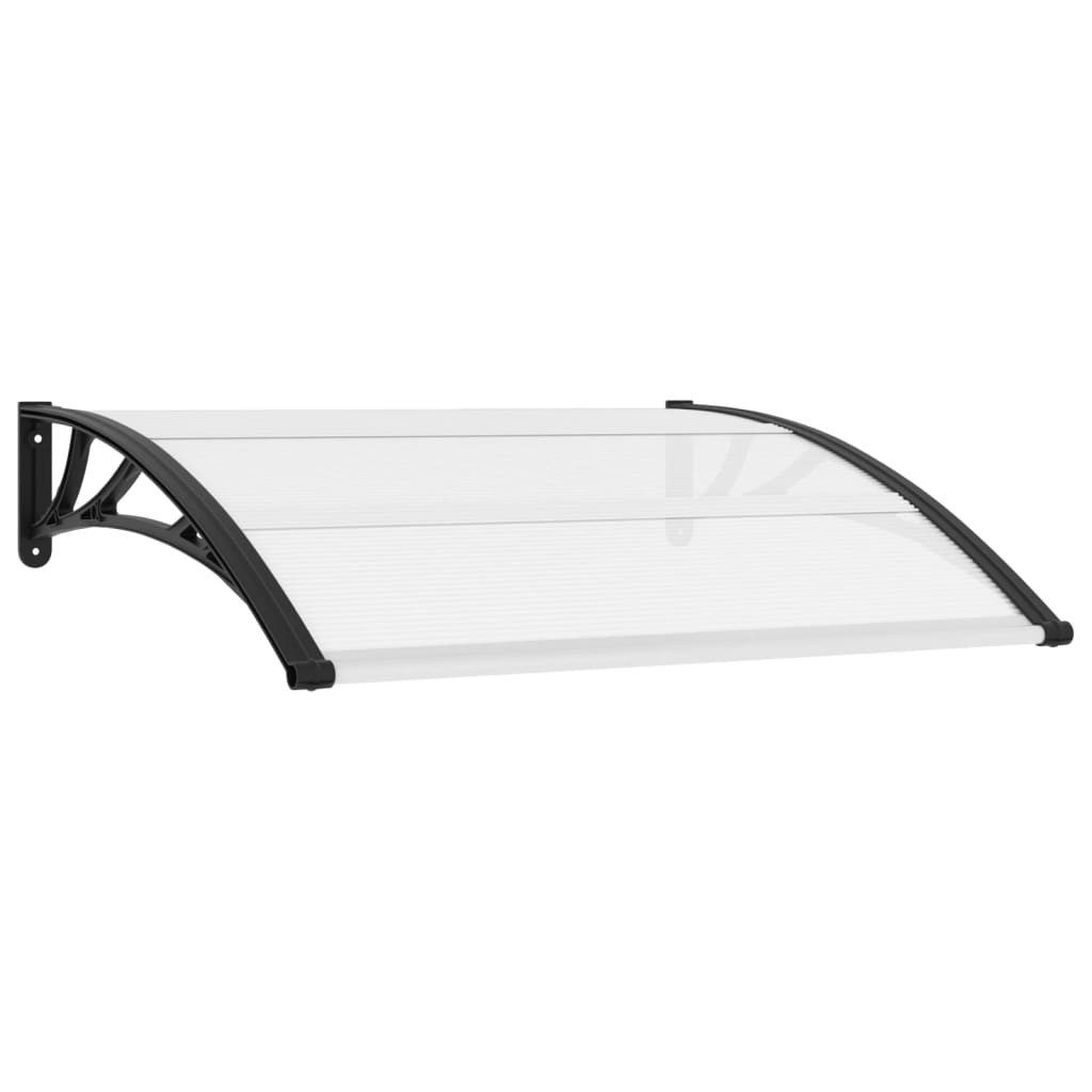 vidaXL Vordach 120 x 75 cm Türvordach Schwarz und Transparent 120x80 cm PC Balkon Ter