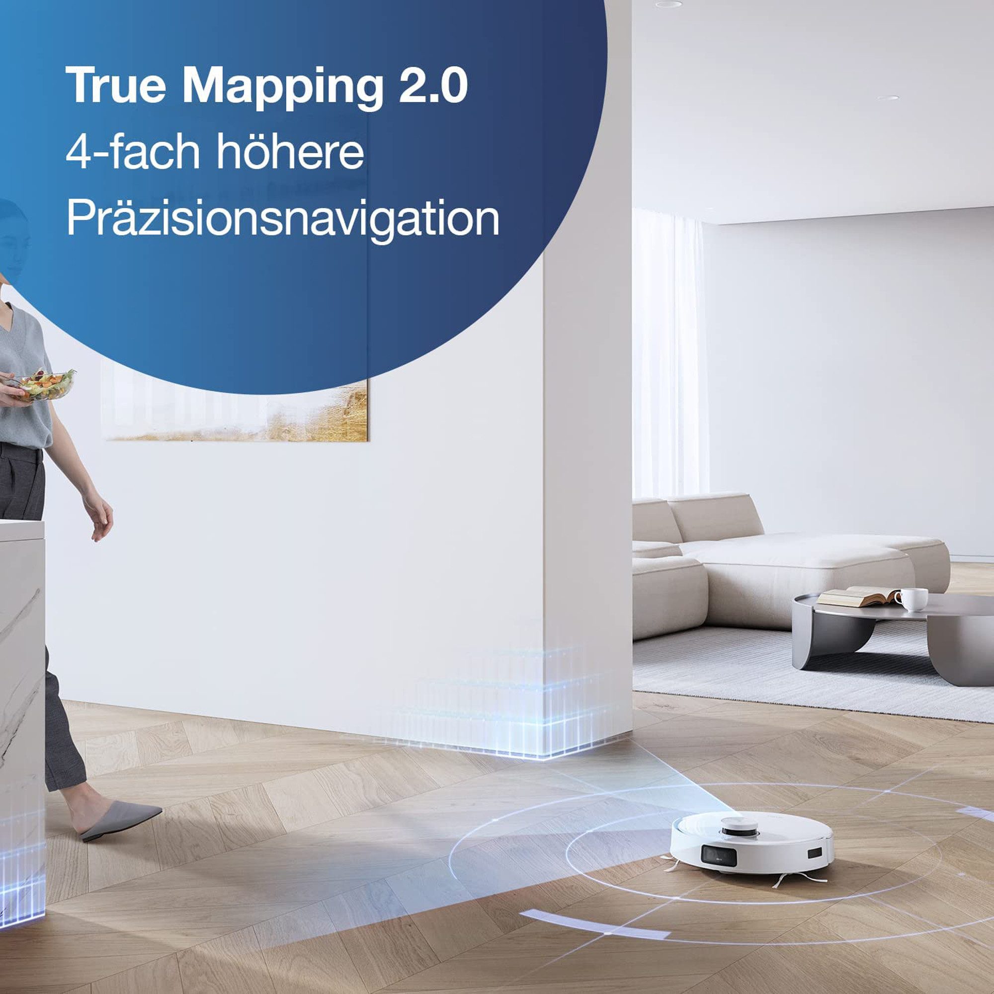 ECOVACS Nass-Trocken-Saugroboter DEEBOT T10, 45,00 W, mit TrueMapping 2.0-Navigation