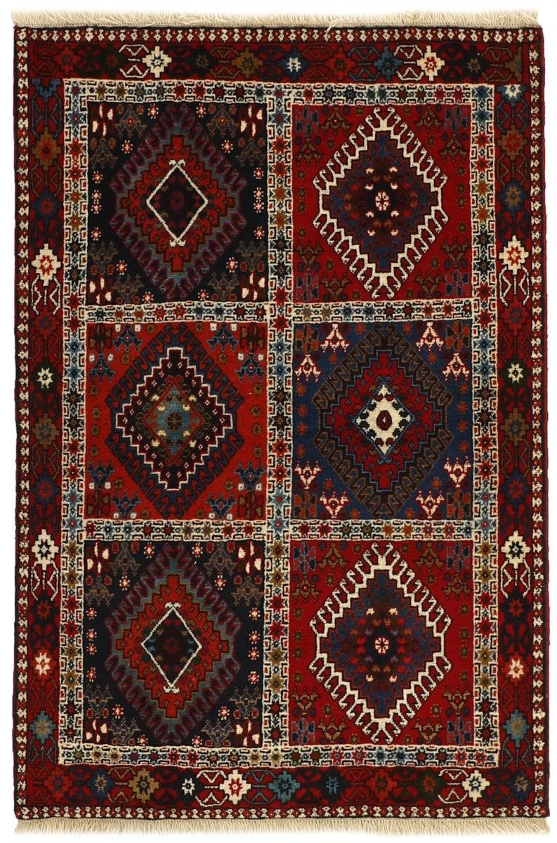 Orientteppich Yalameh 103x147 Handgeknüpfter Orientteppich / Perserteppich, Nain Trading, rechteckig, Höhe: 12 mm