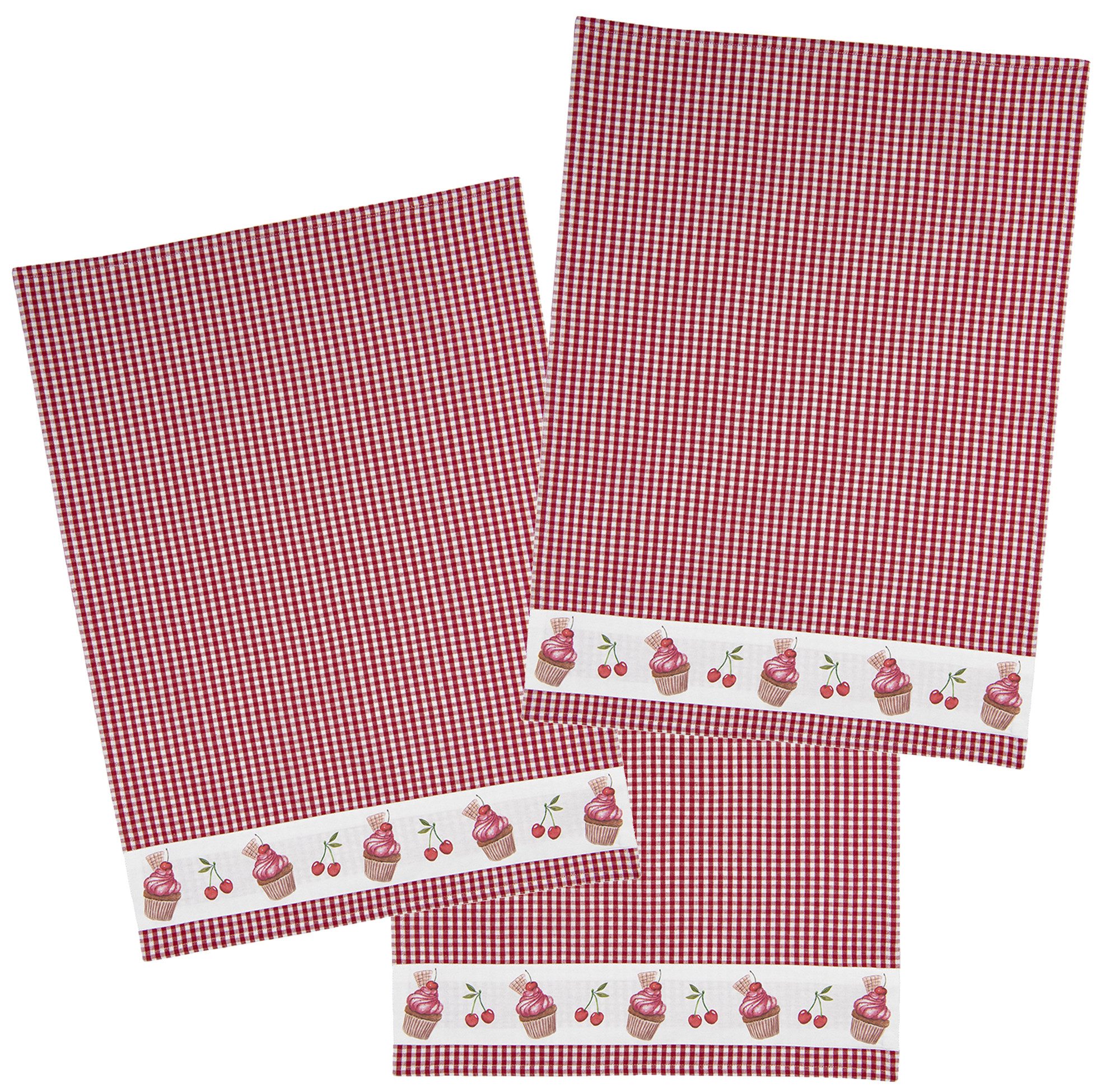 Clayre & Eef Geschirrtuch Cherry Cupcakes, günstig online kaufen