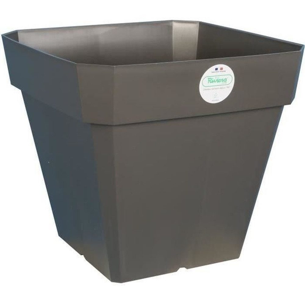 Riviera System Pflanzschale RIVIERA Soleilla Blumentopf – Quadratisch – 40 x 40 cm – Glitzergrau