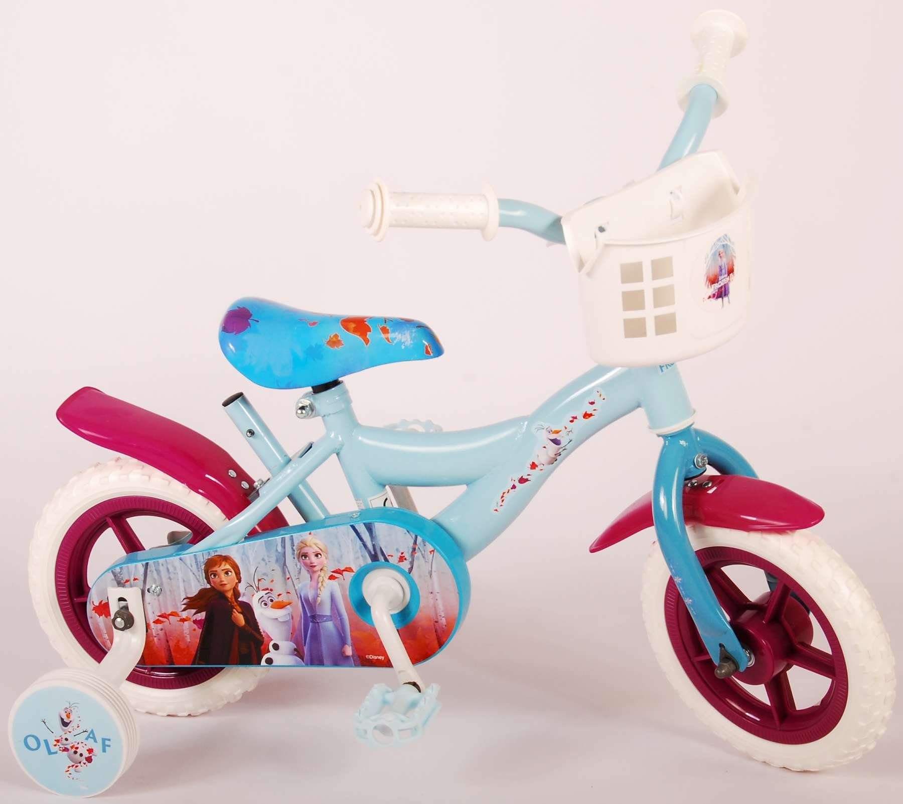 85% Fester - Disney mit Kinderfahrrad EVA 10 - bis - Frozen 45 Lila 2 Lenkerhöhe Blau kg, einstellbare Zoll Reifen / Frozen Gang - zusammengebaut, Weichprofil,