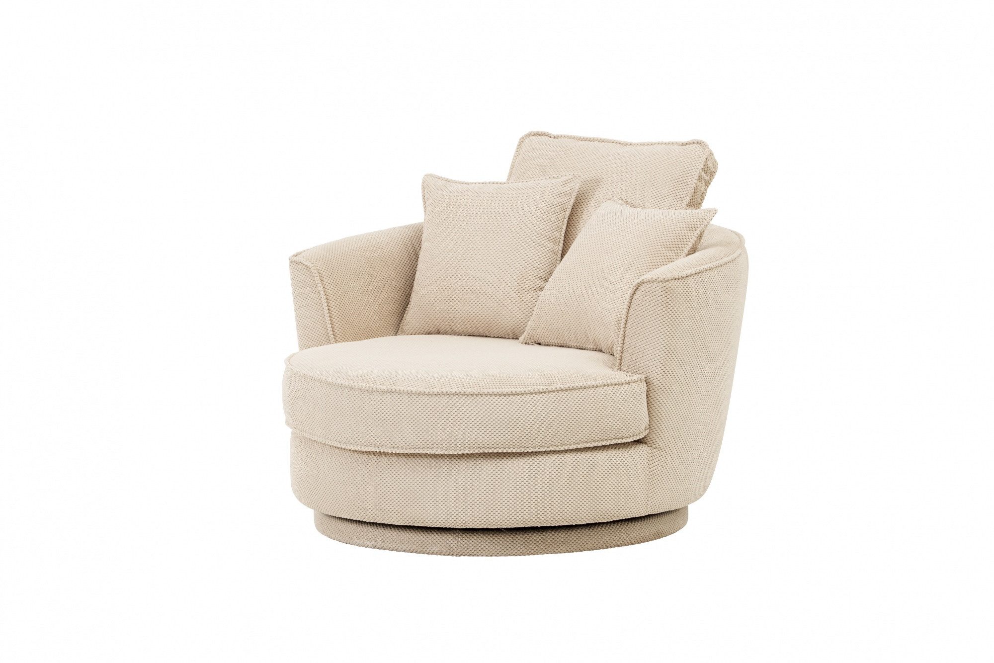 Beauty.Scouts Drehsessel "Hamptons" - in hellbeige, Webstoff, 120x86x120