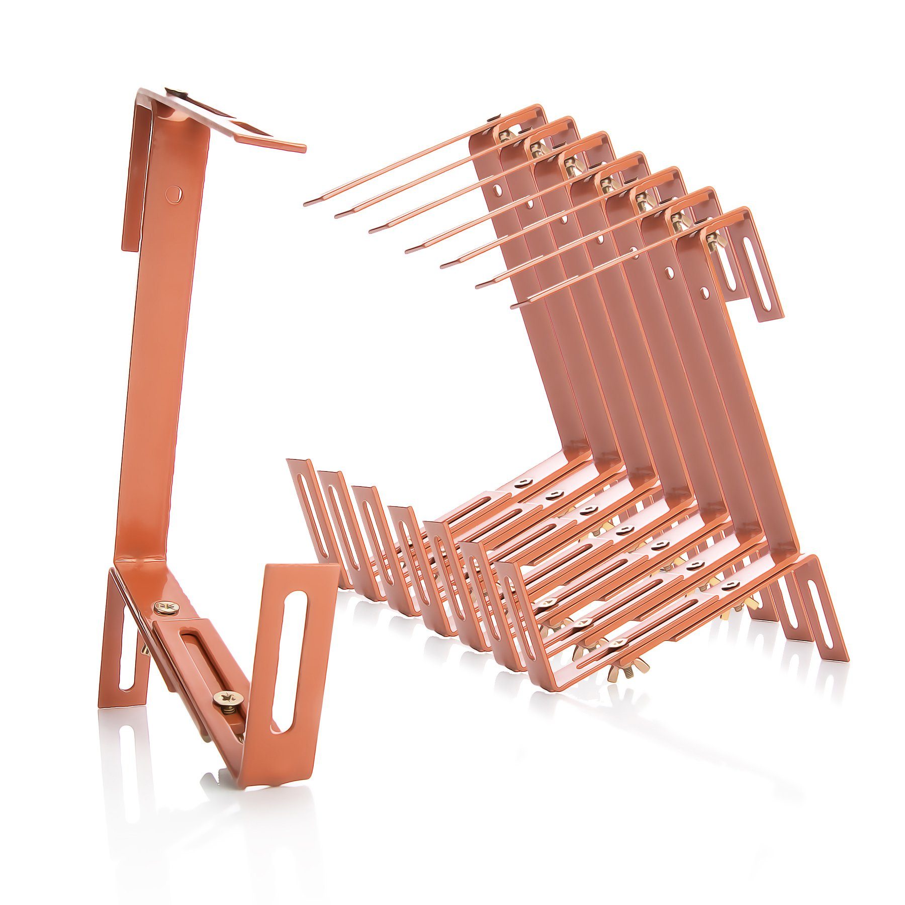 BigDean Blumenkastenhalter Blumenkastenhalterung 8 Stück Terrakotta für Balkon und Geländer