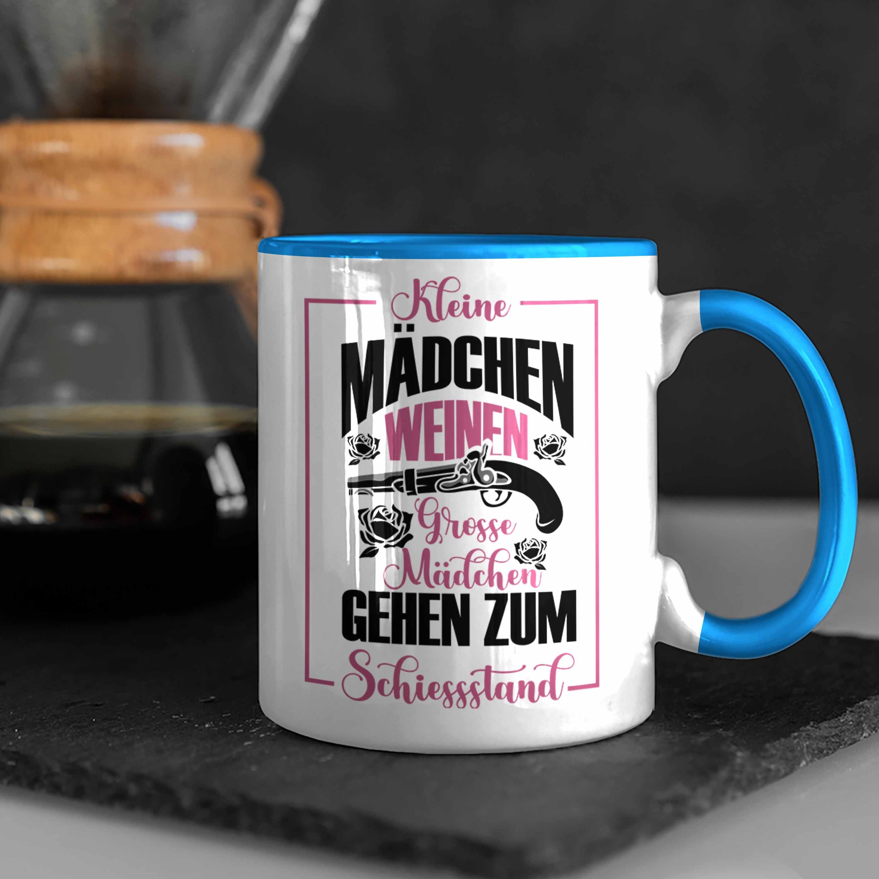 Mädchen Tasse für Geschenk schießbegeisterte Trendation Tasse Schützenfest-Fans Blau Mädchen