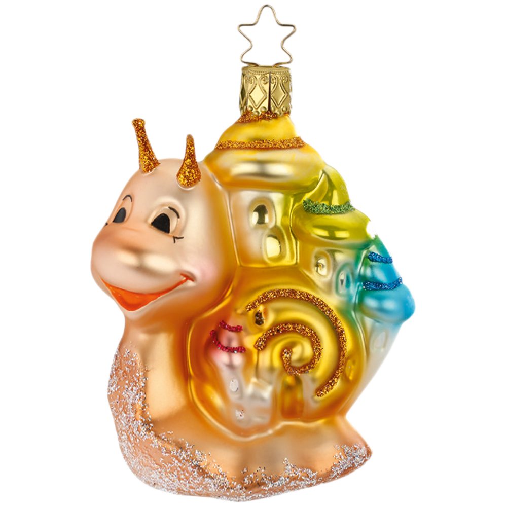 INGE-GLAS® Osterfigur fröhlich Schneckenhaus 10cm crazy magic world (1 St), mundgeblasen, handbemalt