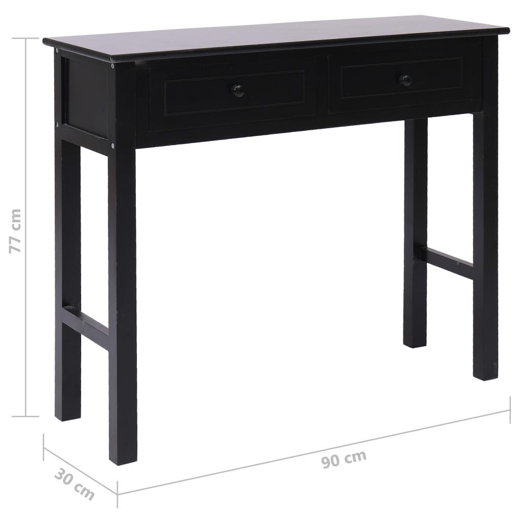 furnicato Beistelltisch Konsolentisch Schwarz 90 Holz 30 × × (1-St) 77 cm