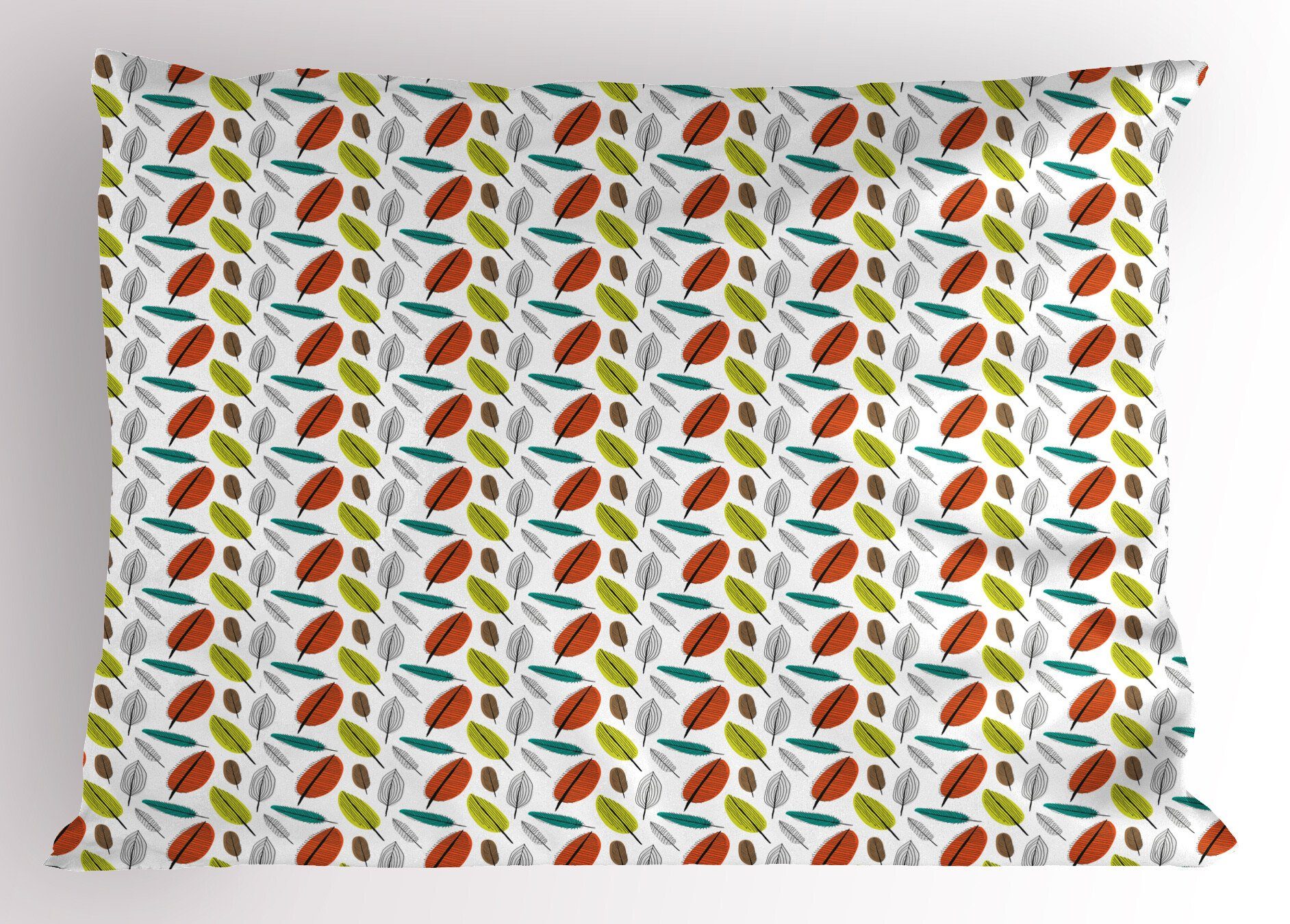 Herbst-Blatt-Muster Blätter King Size Dekorativer Gedruckter Standard (1 Kissenbezug, Kissenbezüge Stück), Abakuhaus Kreative