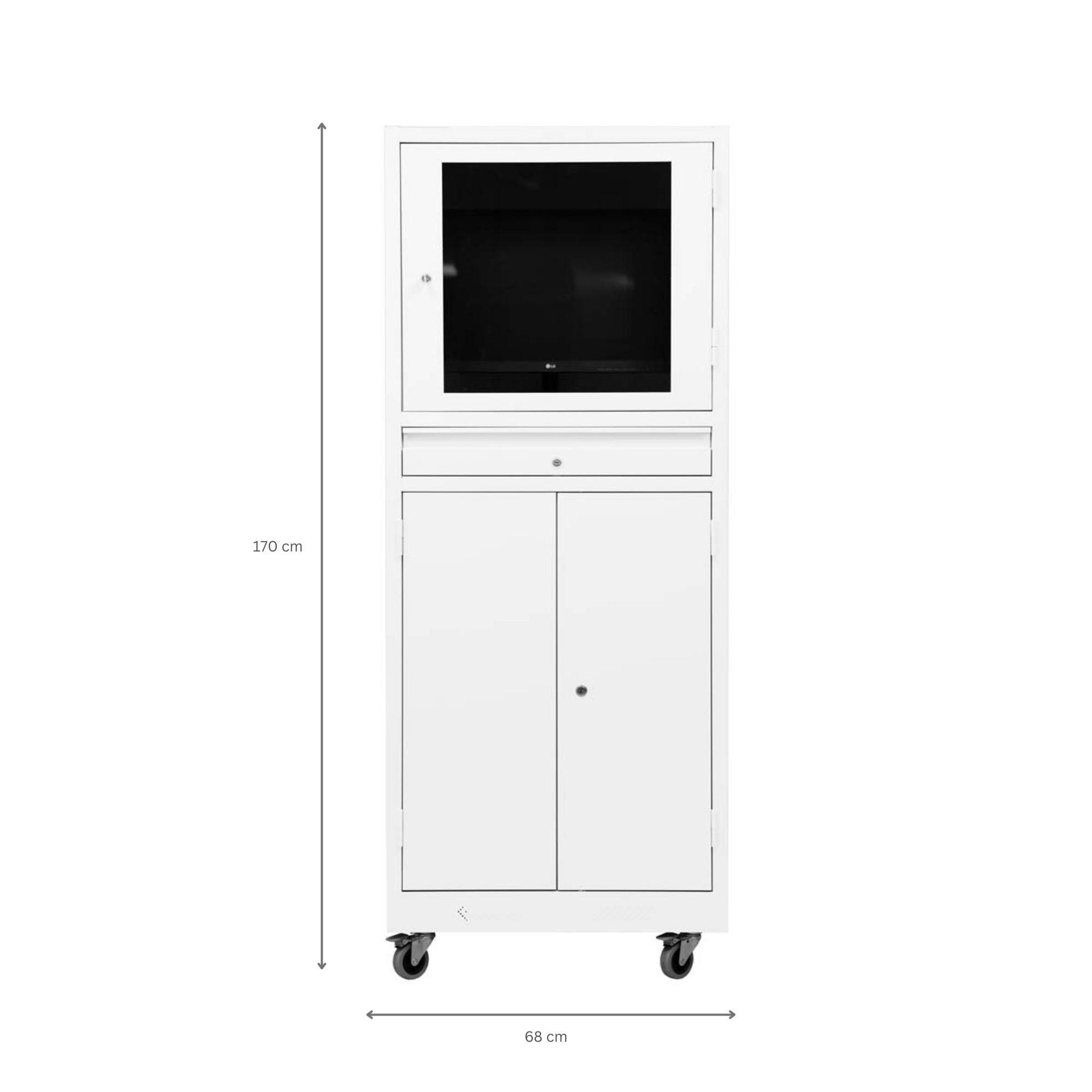 PROREGAL® Computerschrank Industrie-PC-Schrank Bear, HxBxT 170x68x60cm, Grau