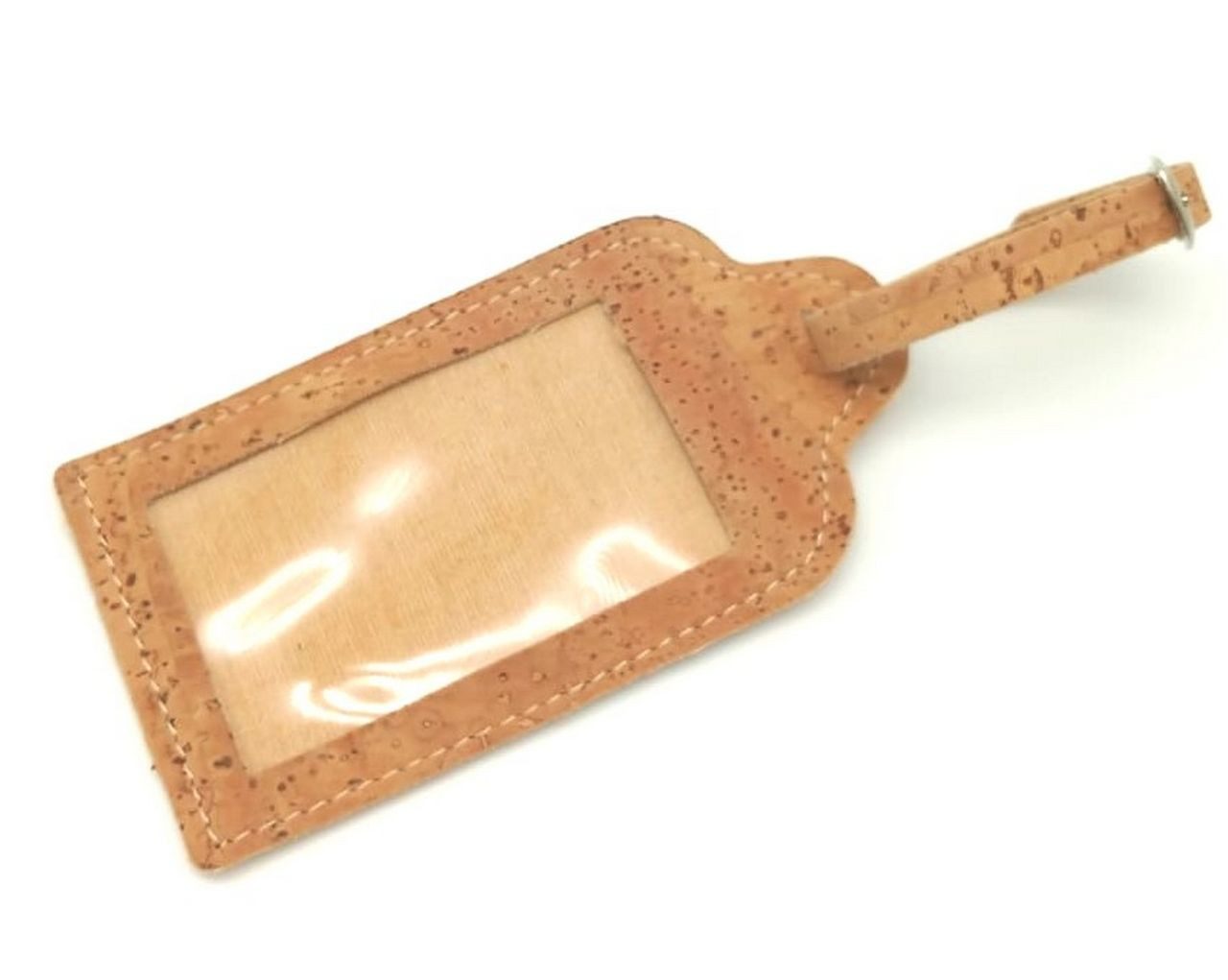 Kork-Deko.de Gepäckanhänger Kofferanhänger aus Korkstoff (Beige) mit Schnalle – robust & stilvoll