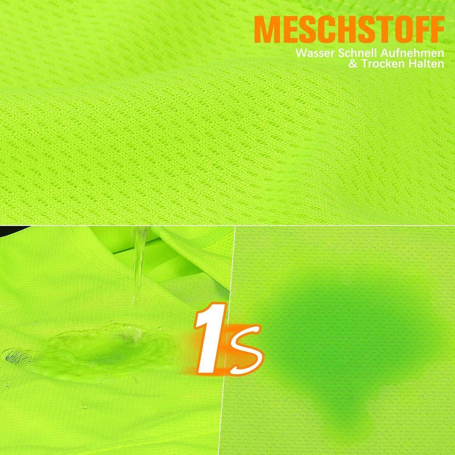 LuxusKollektion Sturmhaube Sturmhaube Balaclava UV Schutz Herren Schwarz+Fluoreszierendes Grün