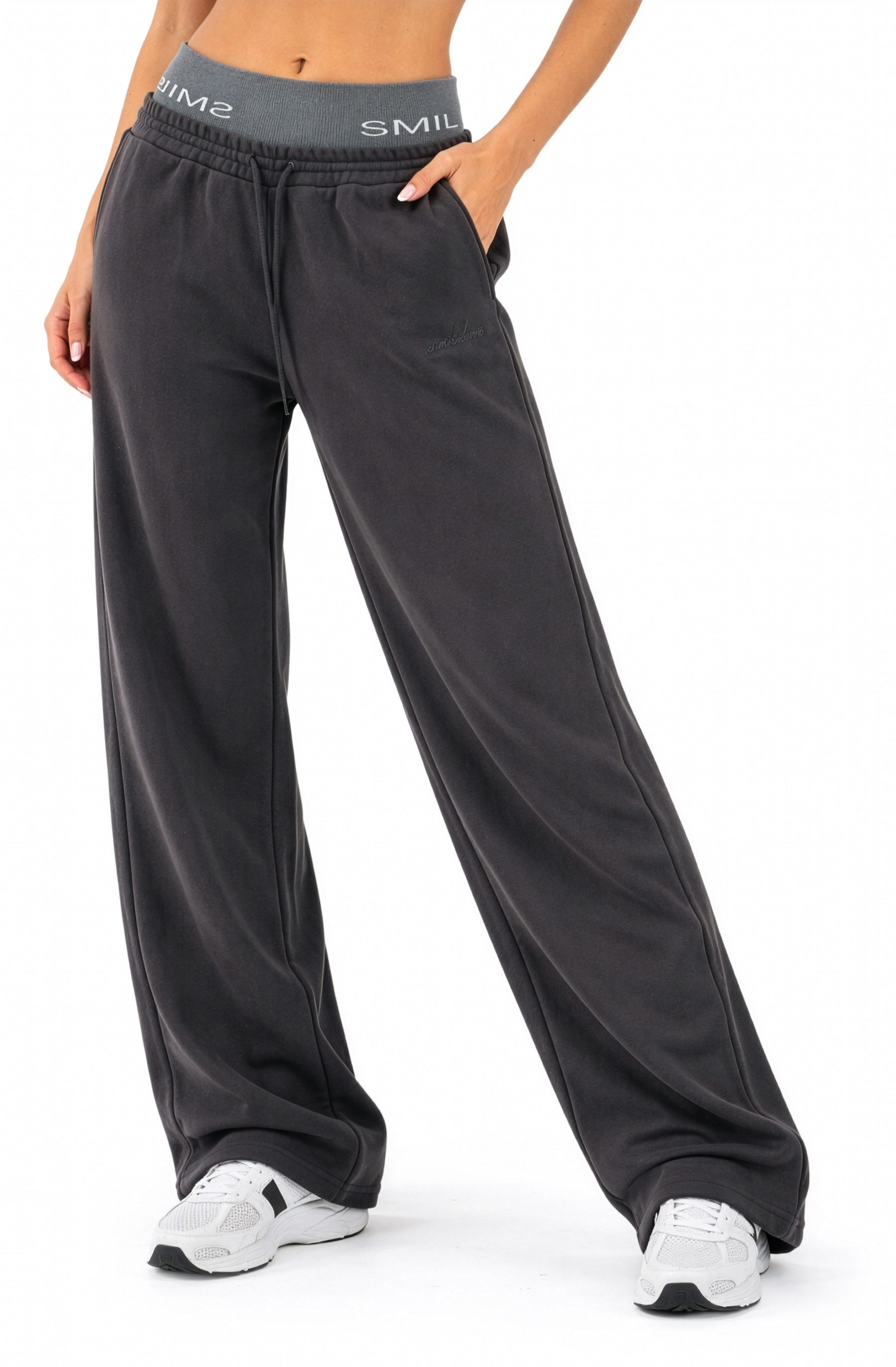 Jogginghose Yelin, Trainingshose Damen Oversized Fit Wide-Leg mit Tunnelzug