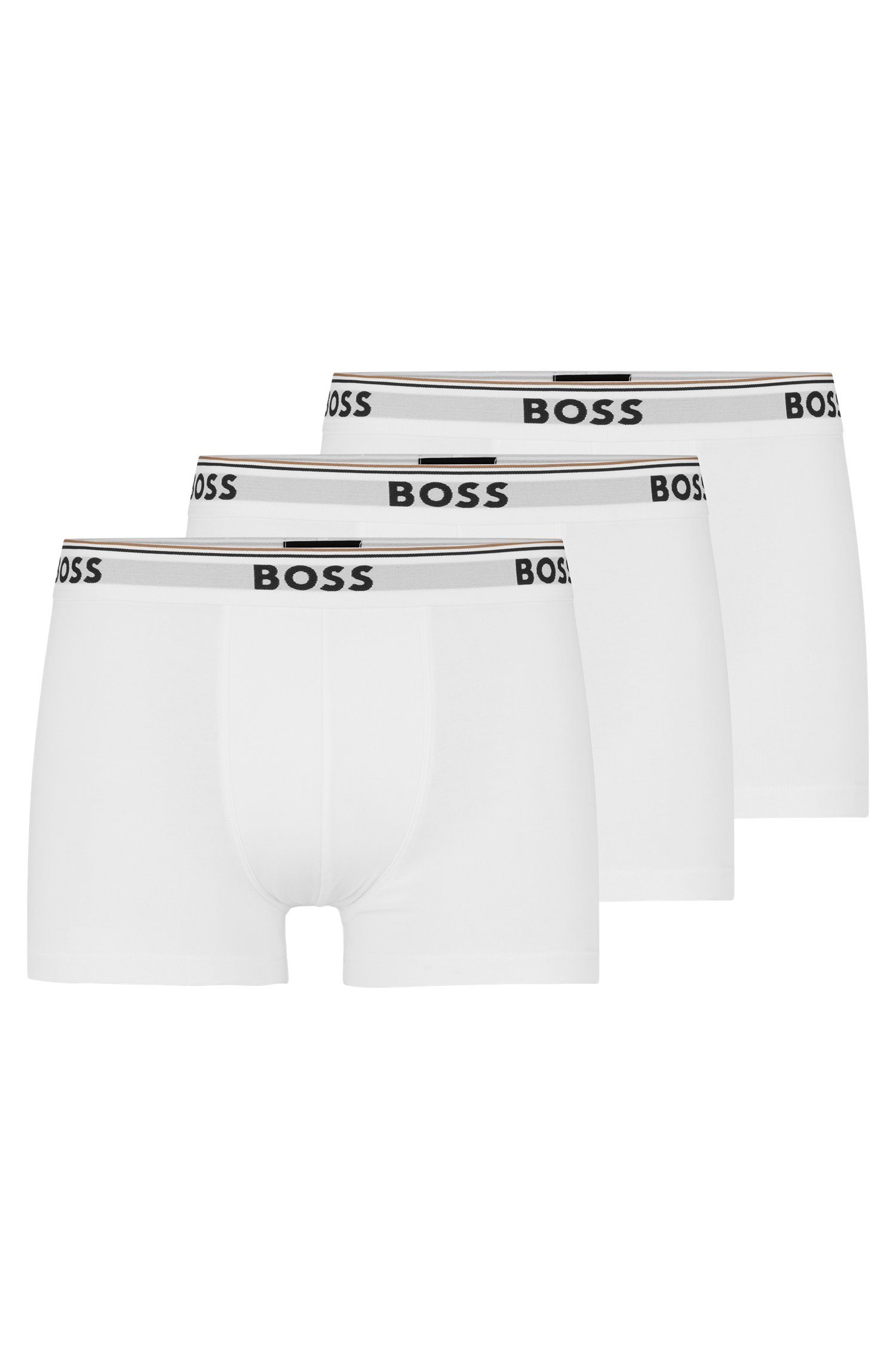 BOSS Trunk Logo-Eastikbund 100 white (Packung, Power Trunk 3-St., 3er mit BOSS 3P Pack)