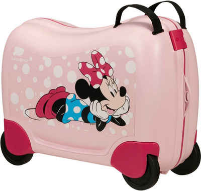 Samsonite Kinderkoffer Dream2Go Ride-on Trolley, Disney Minnie Glitter, 4 Rollen, Handgepäck Kinderreisekoffer zum sitzen und ziehen