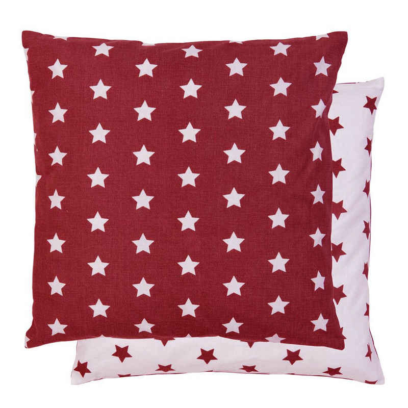 Kissenhülle »Kissenhülle CATCH A STAR rot weiß mit Sternen Kissen Deko Weihnachten CAS21R«, Clayre & Eef