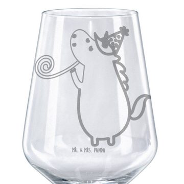 Mr. & Mrs. Panda Rotweinglas Einhorn Party - Transparent - Geschenk, Fest, Unicorn, Geschenk für W, Premium Glas, Unikat durch Gravur