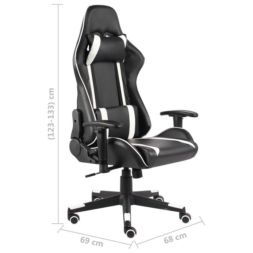 vidaXL Gaming-Stuhl Gaming-Stuhl Drehbar St) PVC | Weiß (1 Weiß Weiß