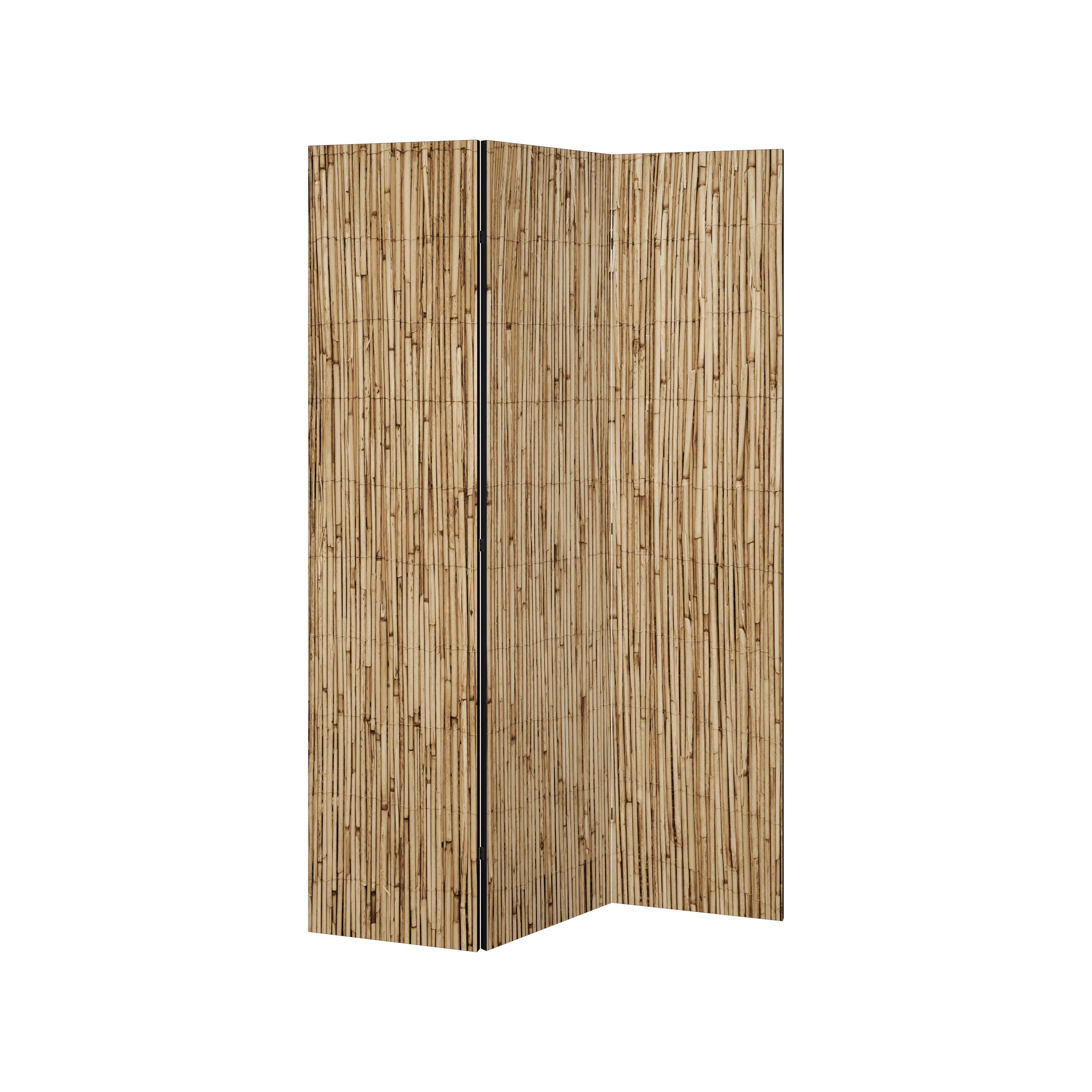 SPACEREBELS Paravent STRAW BOUND DELIGHT (1 St), Raumteiler mit 3 Paneelen, einseitig bedruckt, 114 x 168 cm