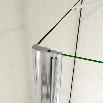 duschspa Komplettdusche 195cm U-Form Duschkabine Schwingtür mit 2 Seitenwänden Pendeltür, BxT: 75x90 cm, Einscheibensicherheitsglas, Sicherheitsglas, Set, ebenerdiger Einbau möglich