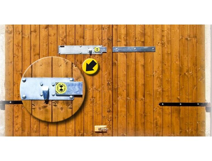 AnyTools Sicherheits-Stallriegel Garagenriegel Sicherheitsriegel 120mm inkl. ABUS-Zylinderschloss verzinkter Stahl inkl. ABUS-Zylinderschloss