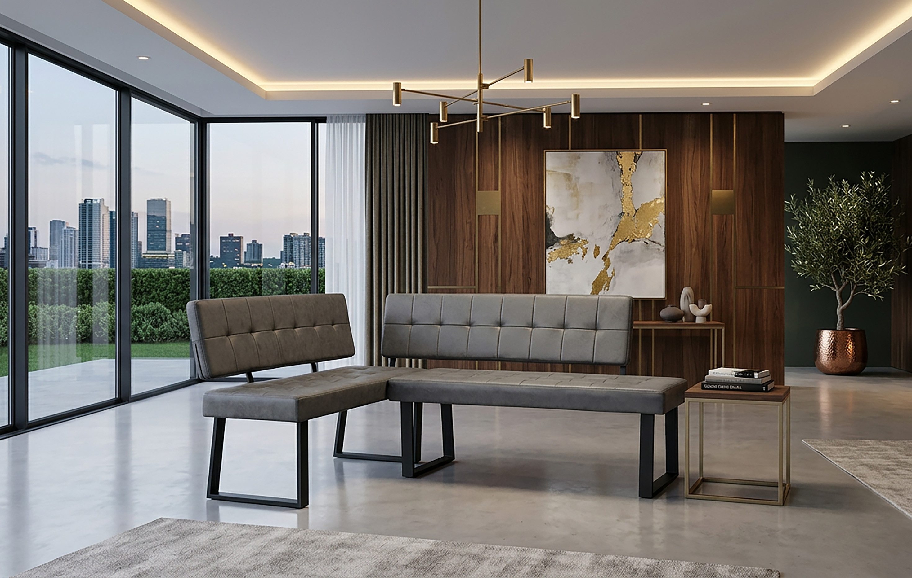 B&D home Eckbank AKA (2-St), beidseitig montierbar, gepolstert, mit Rückenlehne, verschiedene Maße