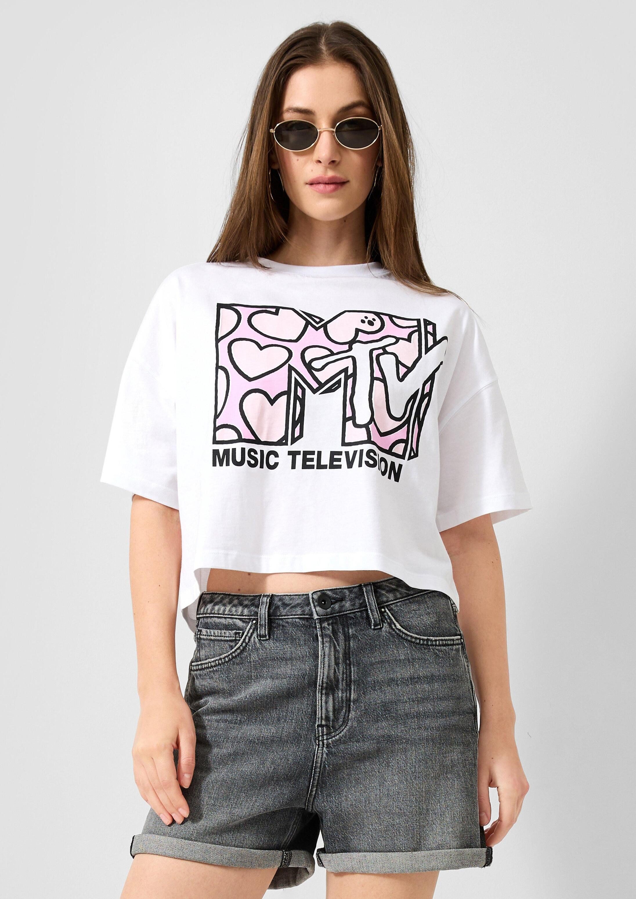 QS Kurzarmshirt T-Shirt Boxy Shirt mit MTV®-Print