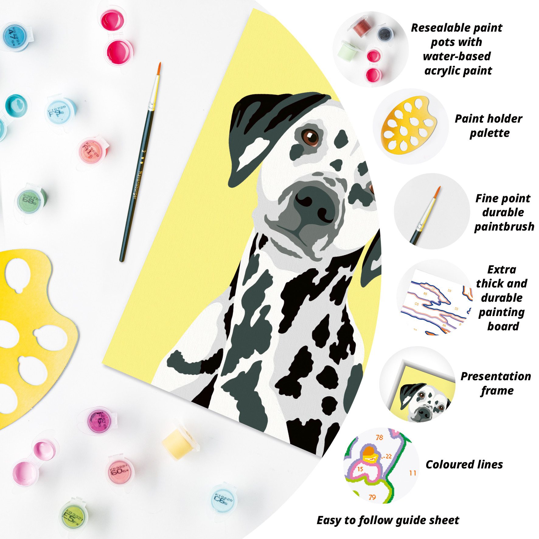 Ravensburger Malen nach Zahlen CreArt, Niedlicher Hund, Made in Europe