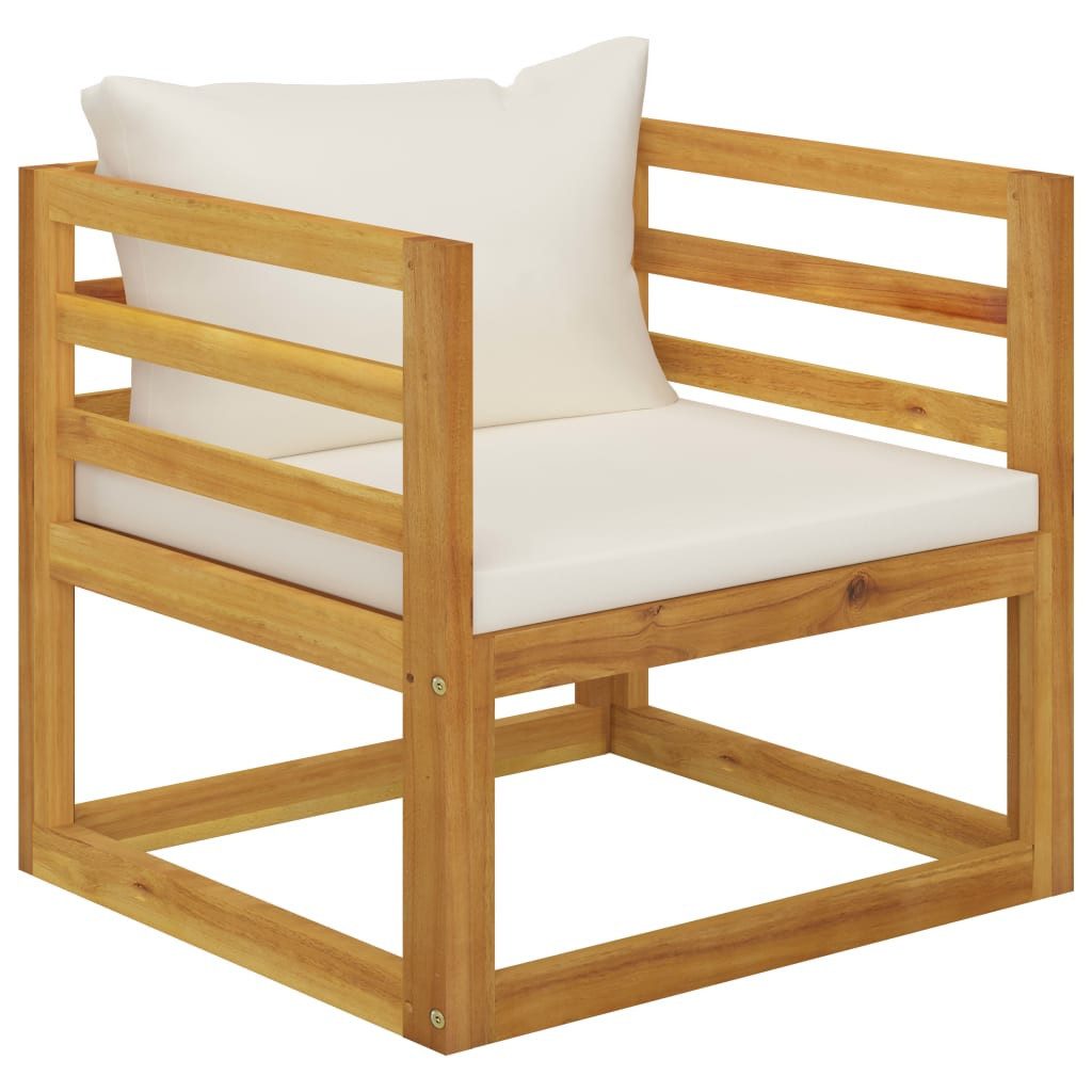 vidaXL Sofaelement Gartenstuhl mit Cremeweißen Auflagen günstig online kaufen